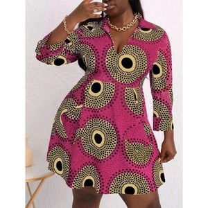 Geo Print Mini Dress- Size 4XL